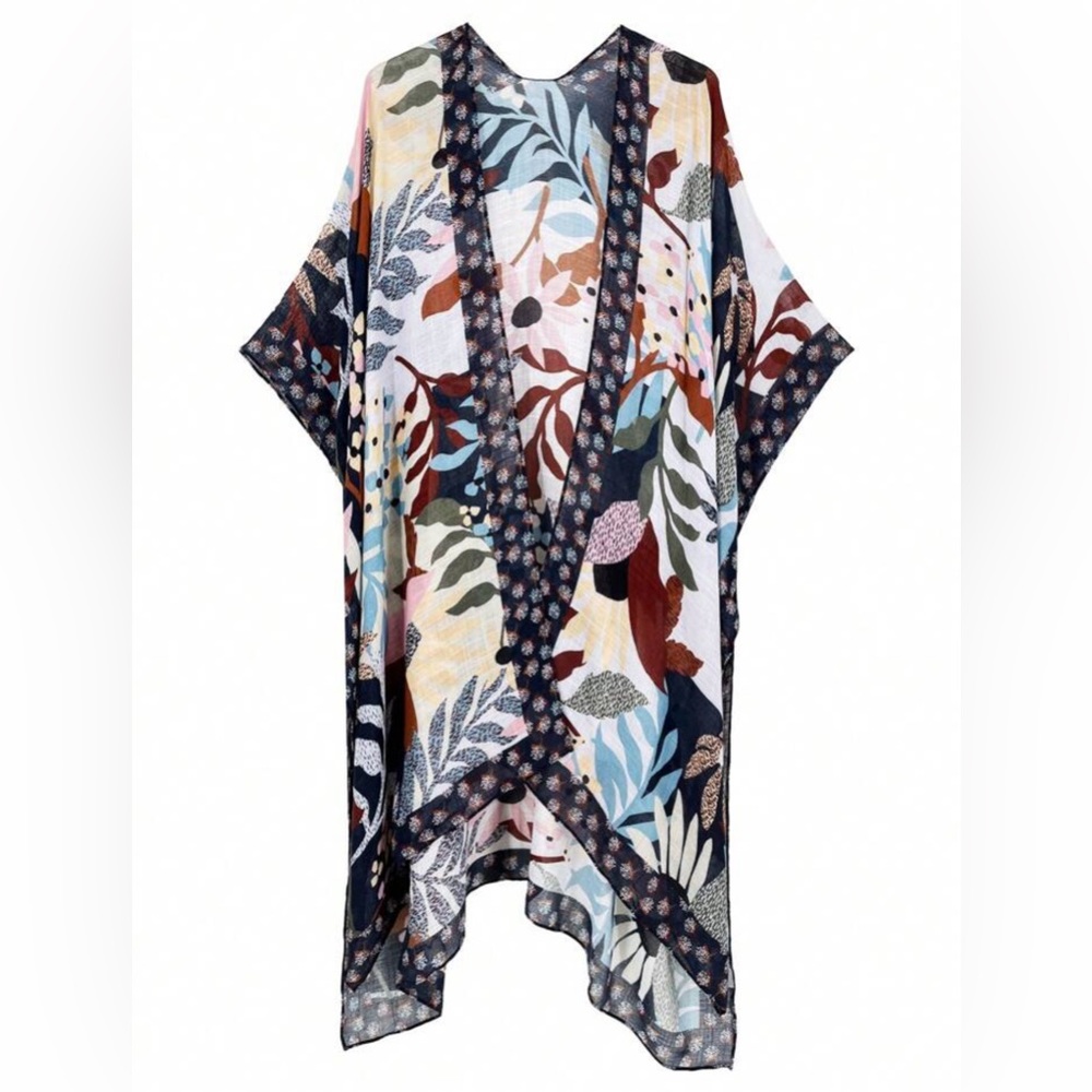 One Size BREATH OF YOUTH FLORAL KIMONO-NWT